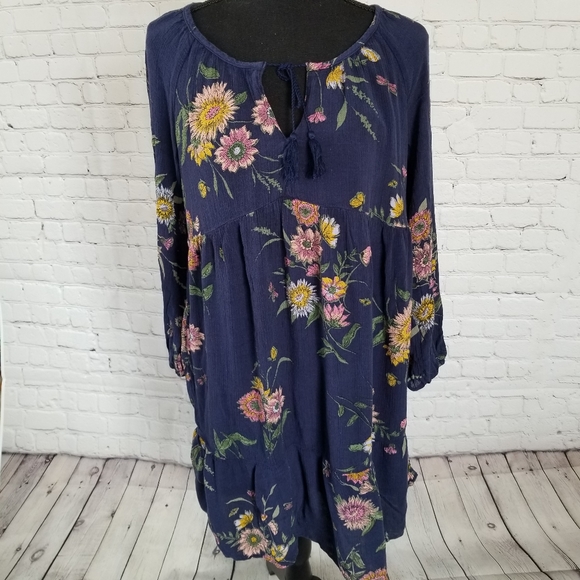 Old Navy Dresses & Skirts - 3/$20 Old Navy S floral drop waist navy blue dress